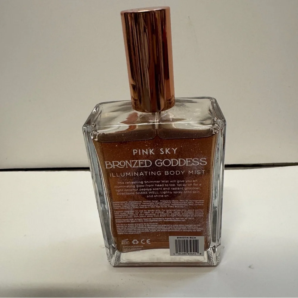 Pink Sky Illuminating Bronzed Goddes Body Mist Light Coconut Papaya 4 OZ